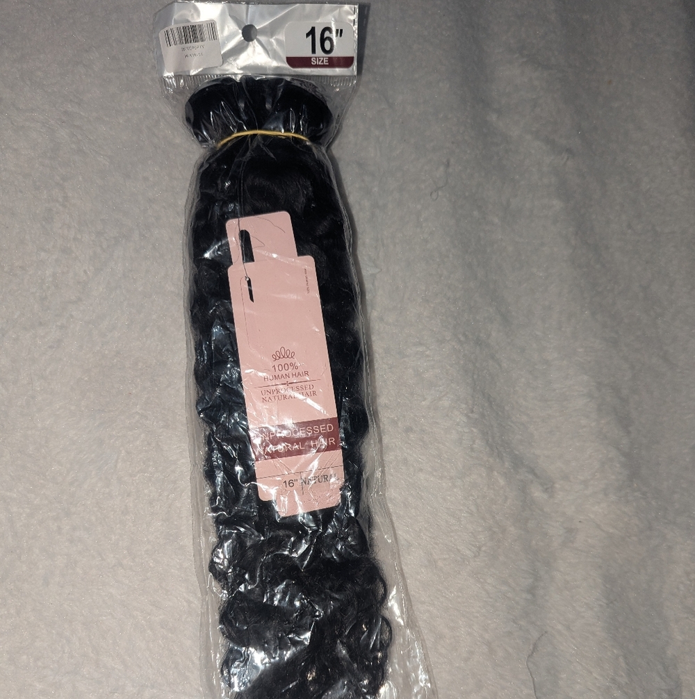 16" 100% Human Hair Bundle Natural